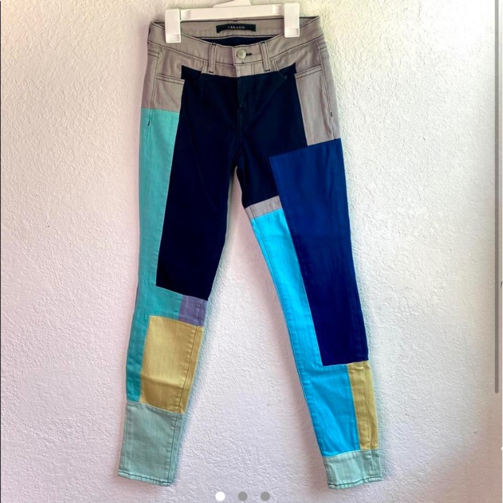 J Brand Skinny Slick Color Block Jeans